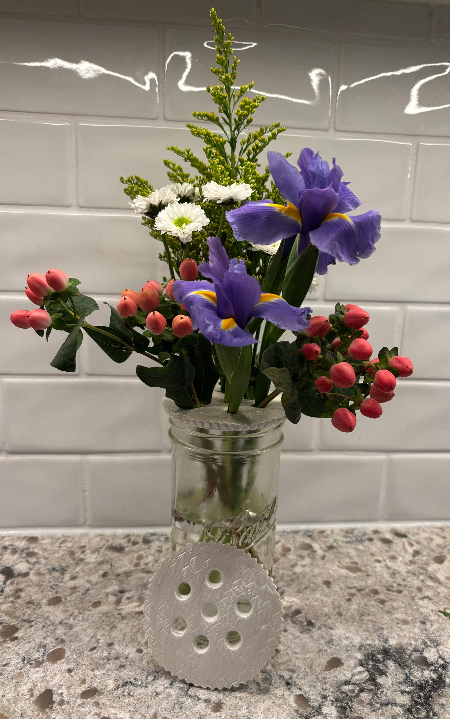Mason Jar Flower Frog
